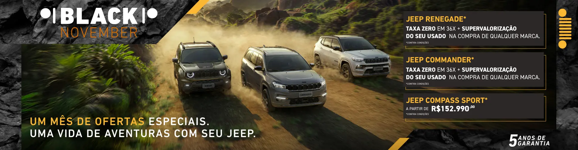 Black Friday da Jeep durante todo mês de novembro - Foto: Divulgação